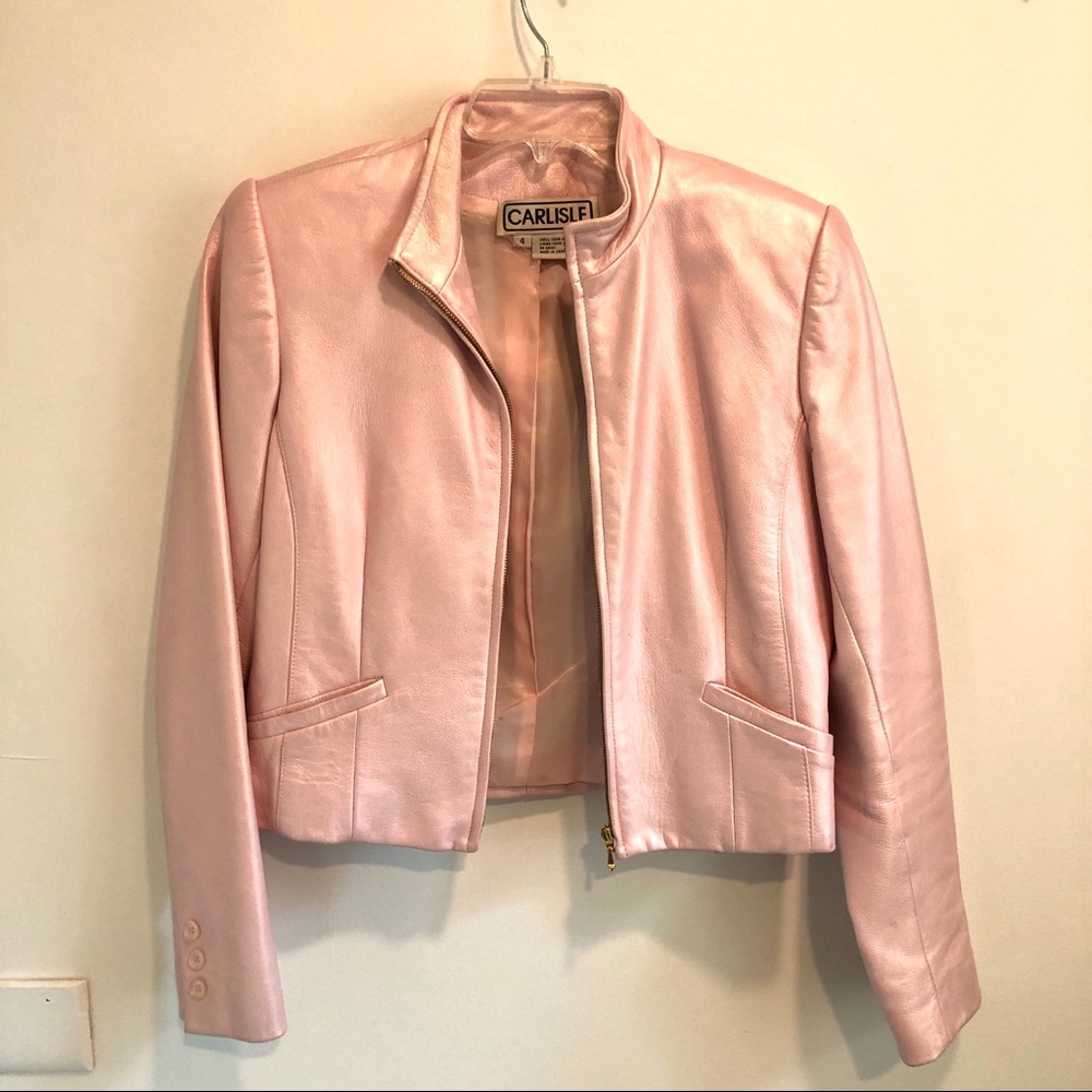 BARBIE inspo Pink 100% genuine leather jacket